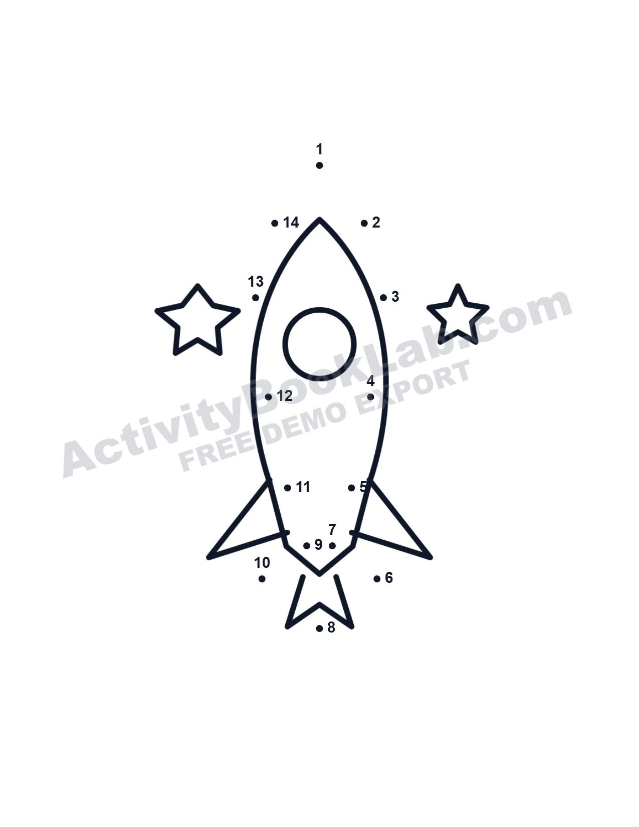 Exported ActivityBookLab demo worksheet with large watermark for free users